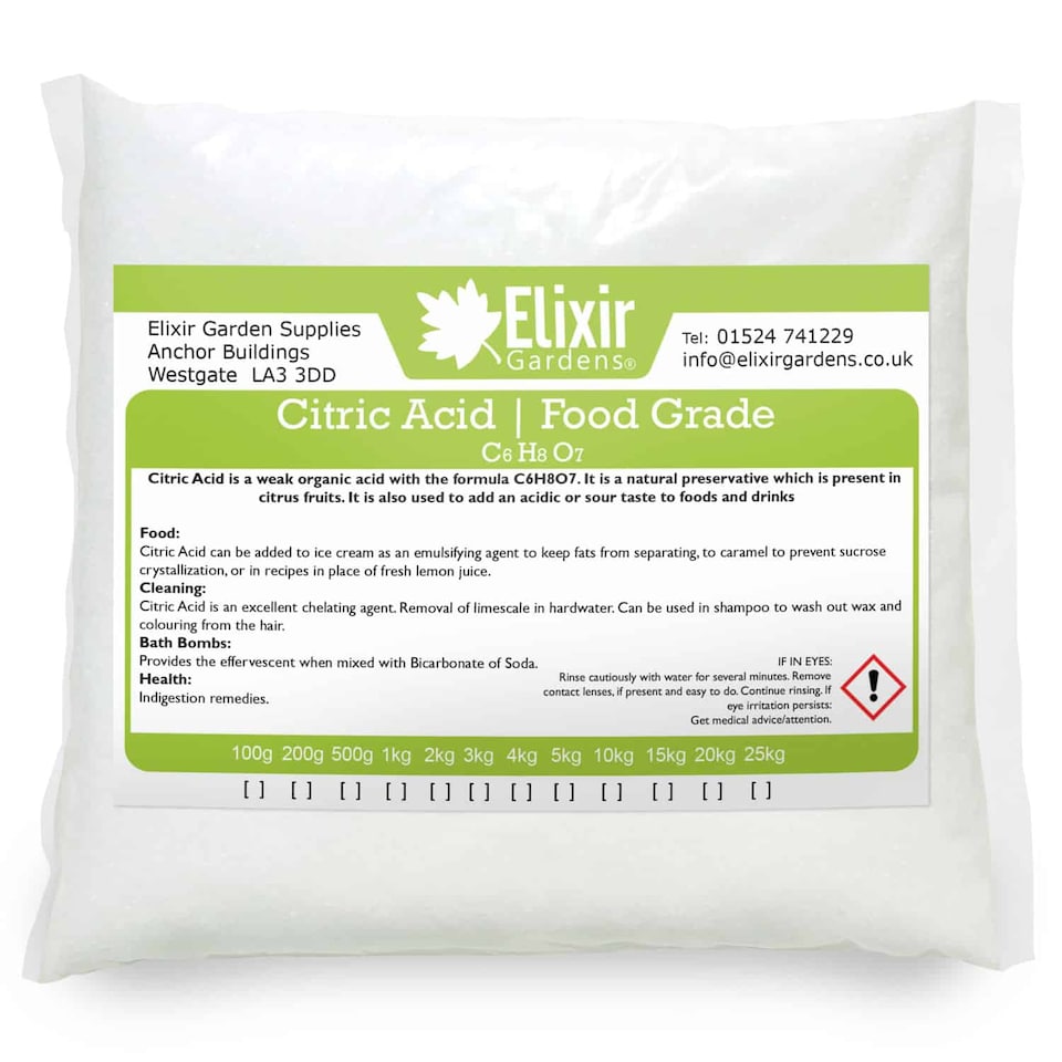 image 1 of Elixir Gardens Anhydrous Citric Acid Descaling, Cleaning, Sealed Bag x 20kg