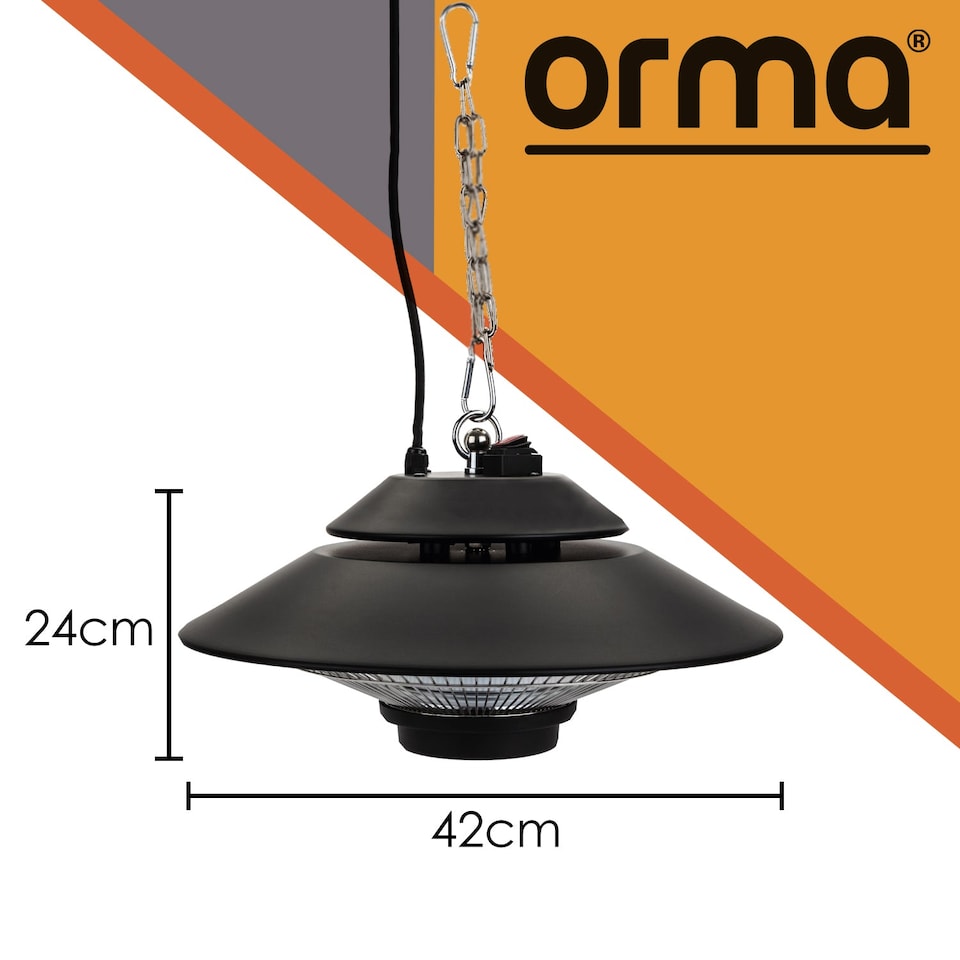 image 1 of VFM e-Store Deluxe Ceiling Mounted Heater - 1500W Infrared Patio Gazebo Lamp