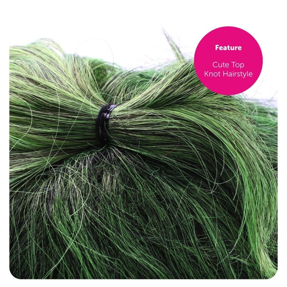 image 1 of Factory Worker Accessory Set - Wig & Face Paint Green | One Size