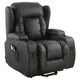 image 1 of Caesar Single Motor Rise Recliner Bonded Leather Heat & Massage Chair (Black)