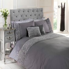 Limoges Polycotton Floral Duvet with Pillowcase | Grey | Super King | 1