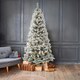 image 7 of Neo 7FT Half Xmas Snow Flocked Christmas Tree Slim Space Saving Corner Foldable Metal Stand | Green | Dark Green