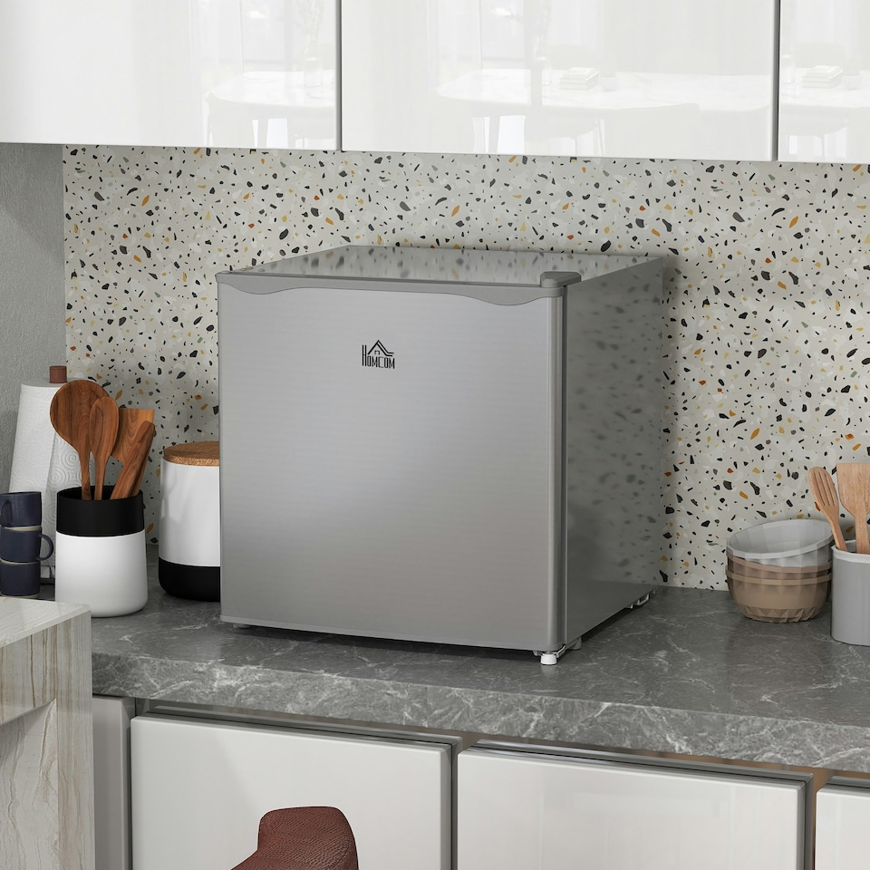 image 1 of HOMCOM 35L Tabletop Freezer with Adjustable Temperature Wire Shelf Grey