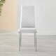 image 4 of Furniturebox 4x Milan White Chrome Hatched Faux Leather Dining Chairs