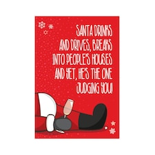 Emotional Rescue Humorous Christmas Card, Santa Drinks and Drives Breaks into Other Peoples Houses...!, 17.6 x 12.4 cms, Multi-Coloured