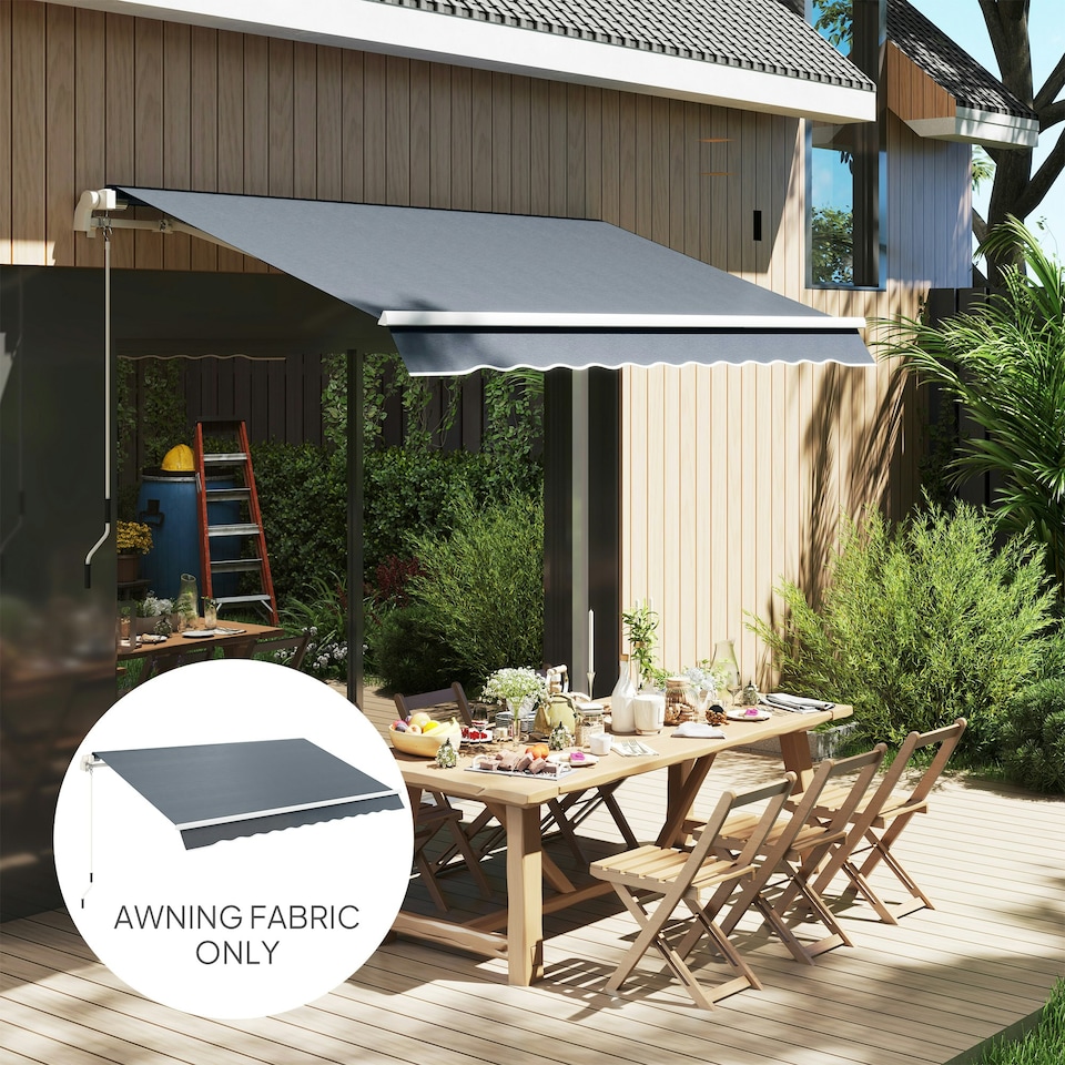 image 1 of Outsunny Replacement Canopy for 3 x 2.5 m Awning (Fabric Only) Cream | Cream
