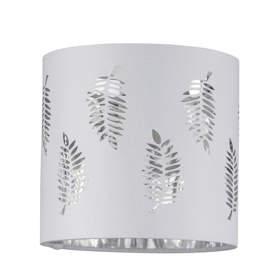 image 1 of Fern - White Cut Out 15.5cm Table Lamp Shade White | Silver