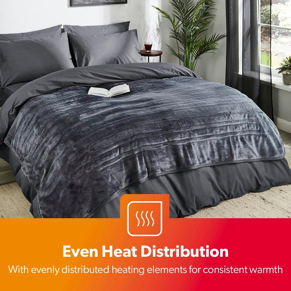 image 1 of GEEPAS Electric Blanket 130 x 180 cm - Grey Grey