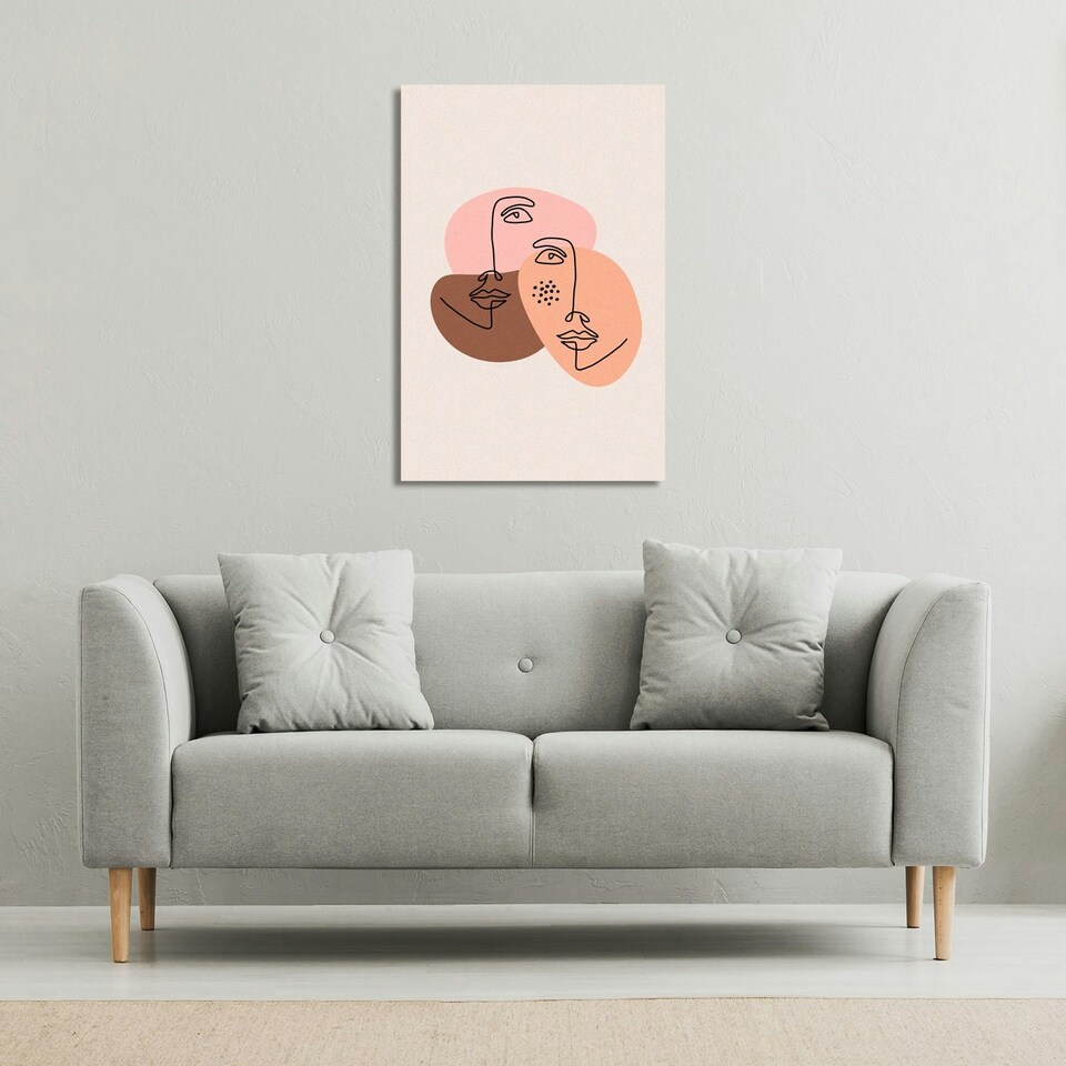image 1 of modern contemporary minimalist woman portrait (Canvas Print)