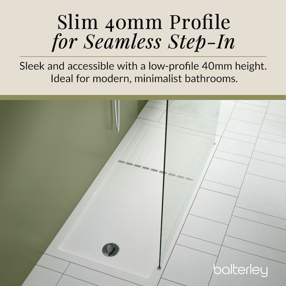 image 1 of Premium Walk In Shower Tray White 1400mm x 800mm | White | White | 1