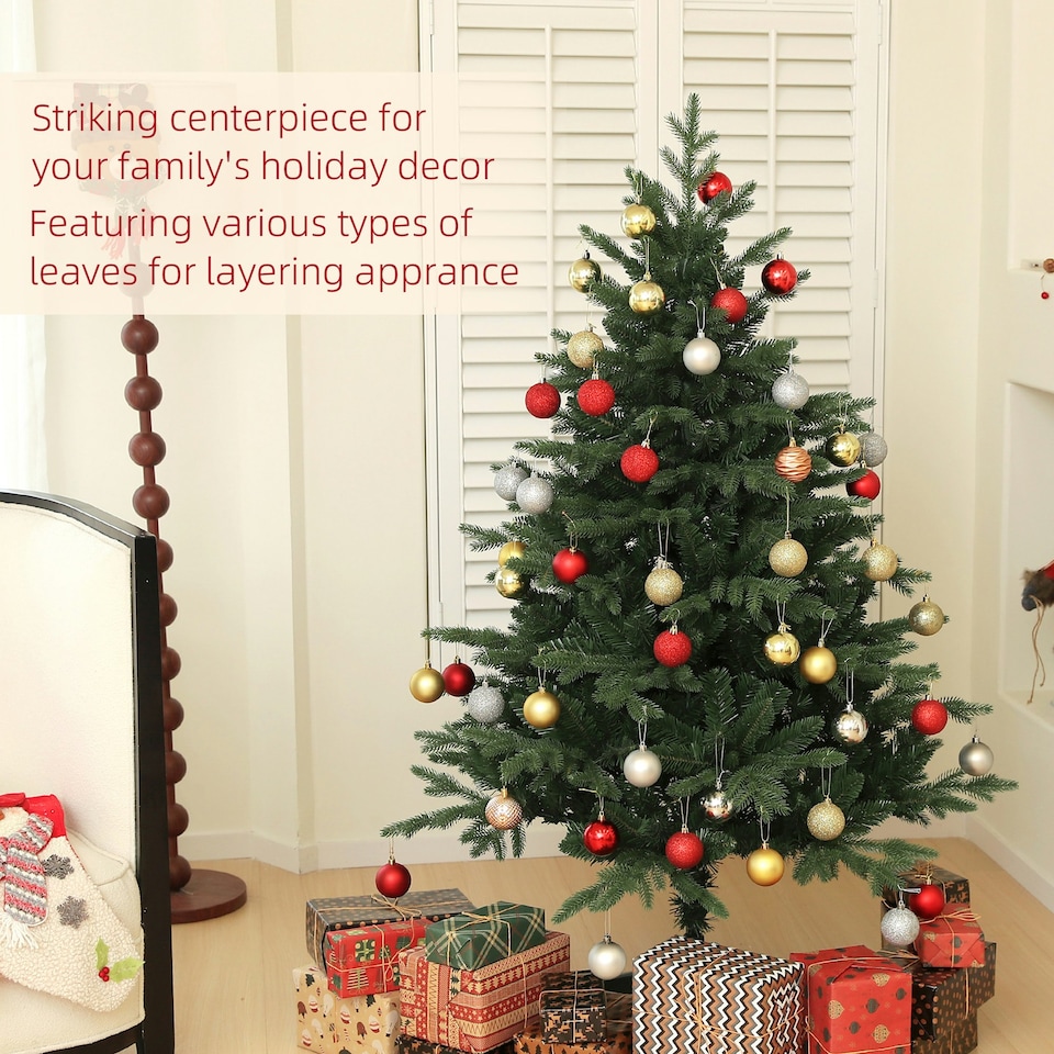 image 1 of HOMCOM 5ft Artificial Spurce Christmas Tree with 1121 Branches