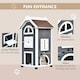 image 4 of PawHut Wooden Cat House Condos Cat Cave 2 Floor Pet Shelter Outdoor Furniture