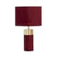 image 2 of Burgundy Velvet with Brass Detail Table Lamp Purple | Purple