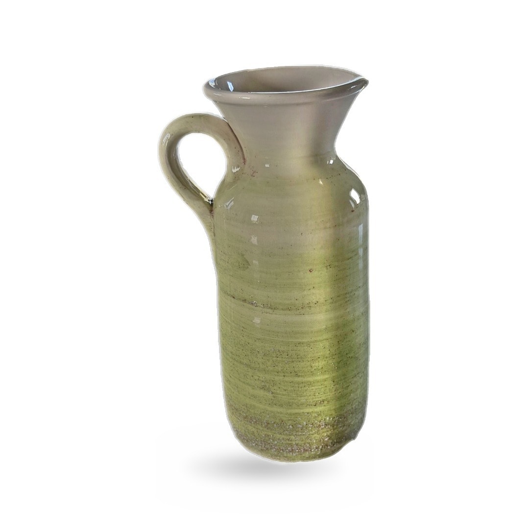 Verano Spanish Ceramics Pastel Beach Kitchen Dining Rustic Bottle 0.5L (H) 18cm in Green