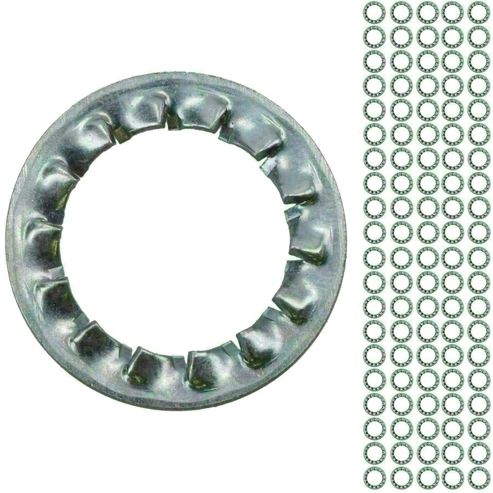 image 1 of 16mm M16 Internal Shake Proof Washers Lock Bolt Washer Serrated Teeth 100pk