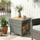 image 8 of Outsunny Side Table 2-Tier with Storage Shelf/Light Grey | Grey | Light Grey | 45 x 45 x 43 cm