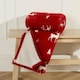 image 2 of OHS Christmas Stag Ribbed Sherpa Fleece Reverse Soft Warm Blanket Throw, Red - 125x160cm