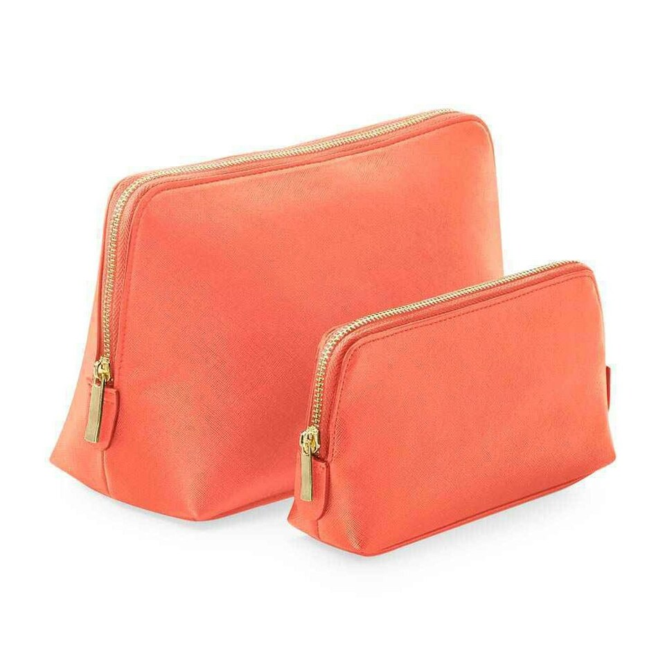 BagBase Single Boutique Accessory Case - Coral/Gold - M Pink