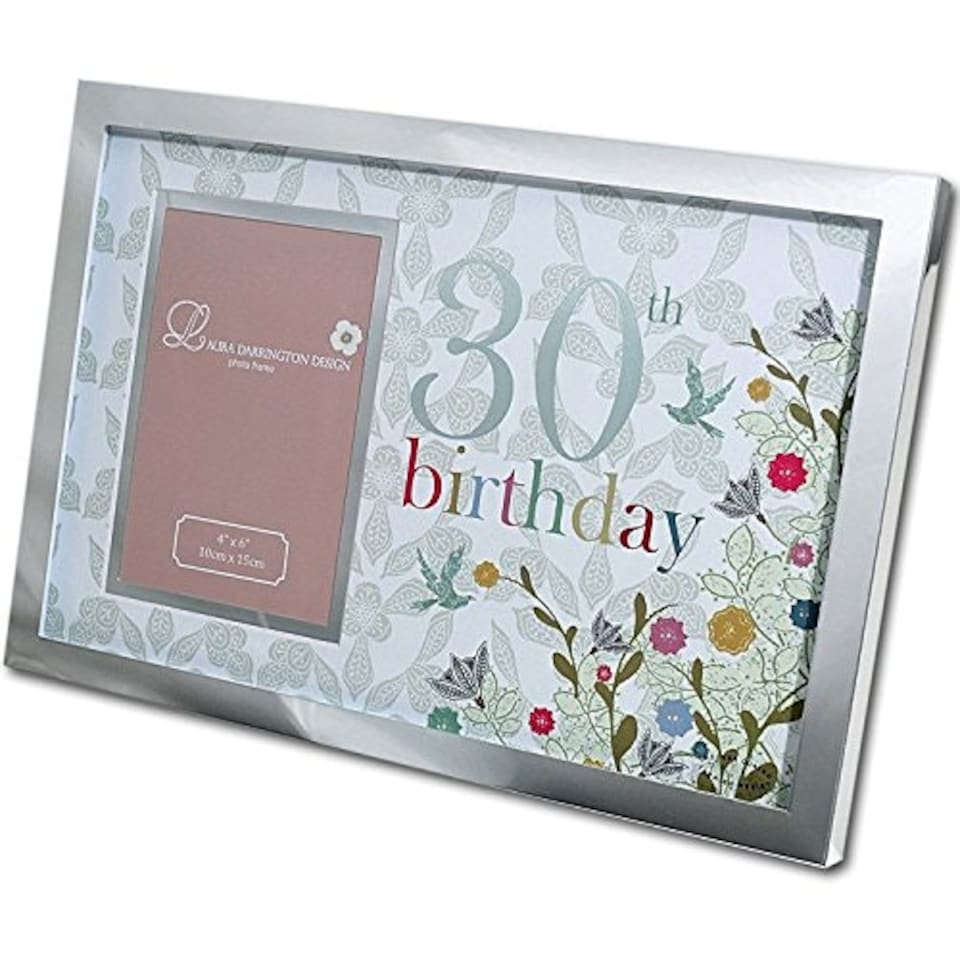 image 1 of Large Silver Plated 4 x 6 30th Birthday