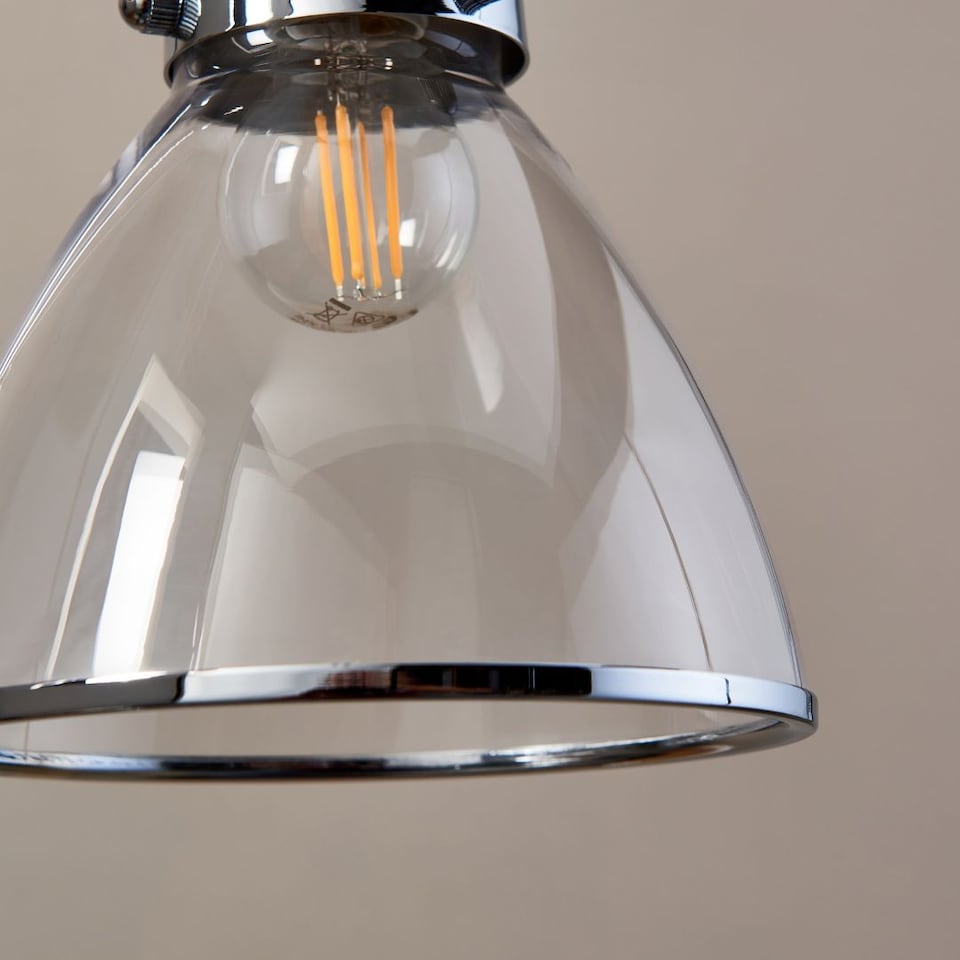 image 1 of Brunswick Polished Nickel & Glass Desk Table Lamp