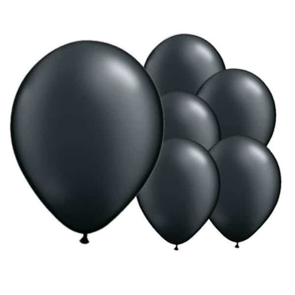 Ink Black Biodegradable Latex Balloons 30cm / 12 in - Pack of 8