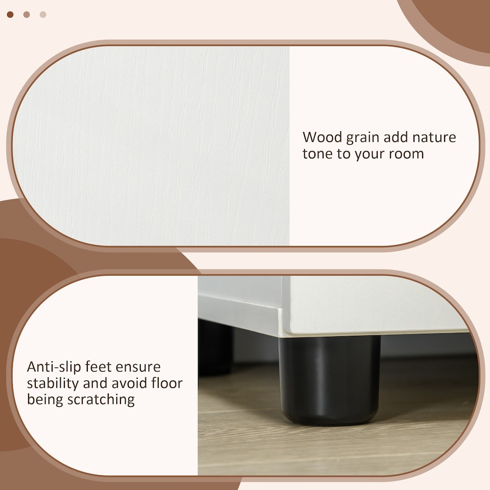 image 1 of Vinsetto 2-Tier Locking Filing Cabinet Office Storage Cabinet, White