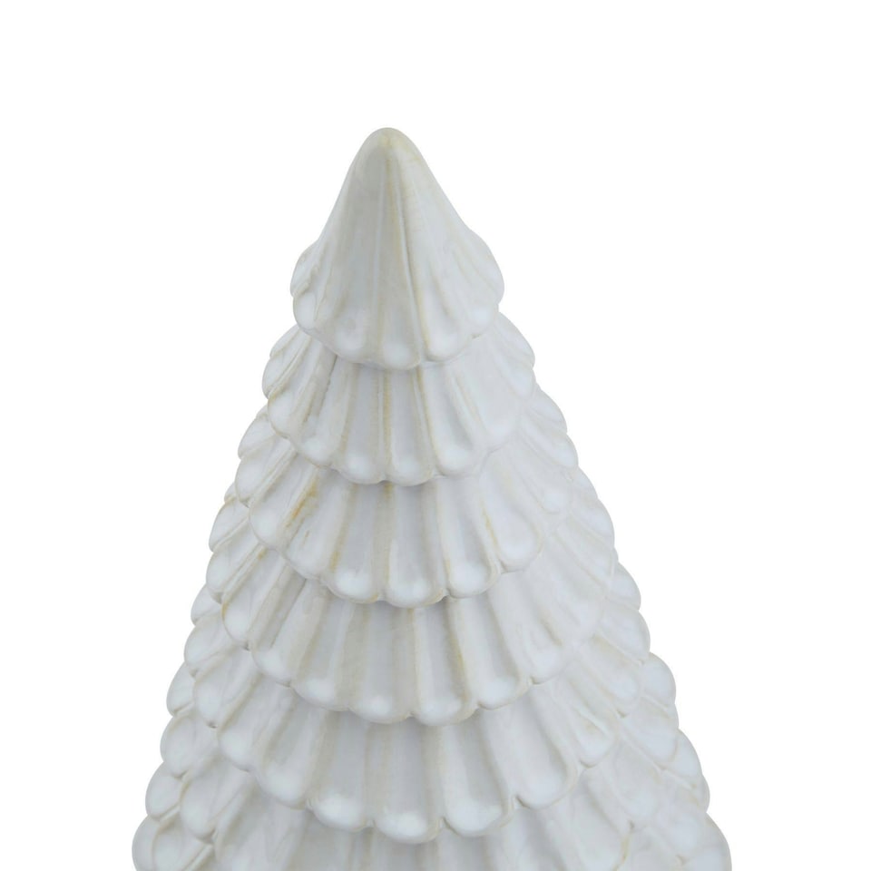 image 1 of Hill Interiors Ceramic Fir Tree Decoration - White - One Size