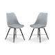 image 1 of Rosedale Elegant Grey Seat & Black Legs Dining Chairs - Set of 2