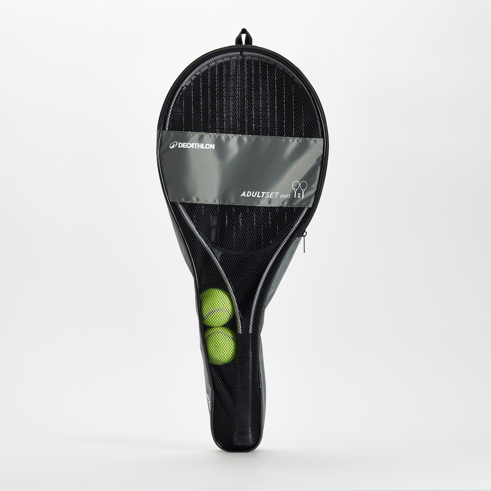 image 1 of Decathlon Duo Adult Essential Tennis Set - 2 Rackets + 2 Balls + 1 Bag