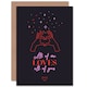 image 1 of Line Art Hand Loves All of You Heart Valentines Greetings Card