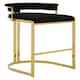 image 2 of Interiors by Premier Black Bar Chair Stool with Back, Kitchen Stool for Bar, Gold Frame Breakfast Stool with Velvet Upholstery