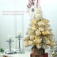 image 4 of HOMCOM 2 Piece Mini Artificial Christmas Trees Flocked Tabletop Xmas Trees