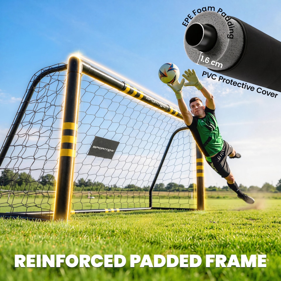 image 1 of SPORTNOW Football Goal, 6 x 4ft Portable Football Net with EPE Foam Padding