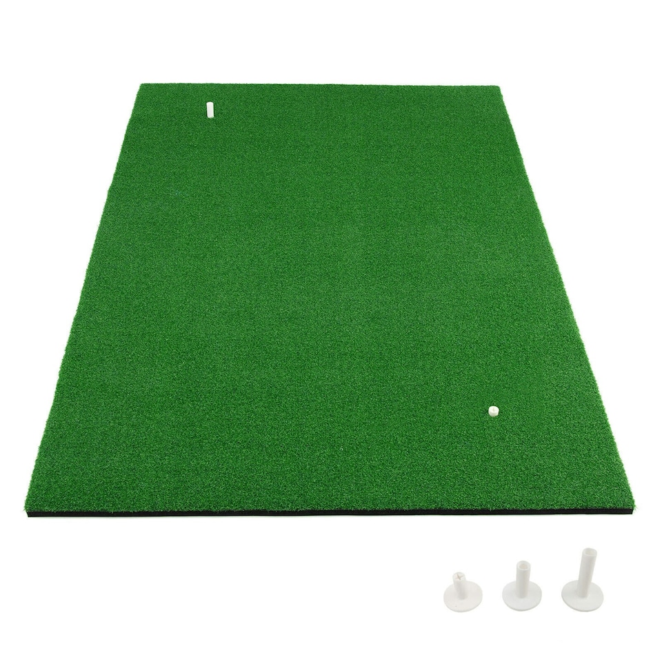 image 1 of COSTWAY Golf Hitting Mat Standard Real Feel Golf Practice Mat