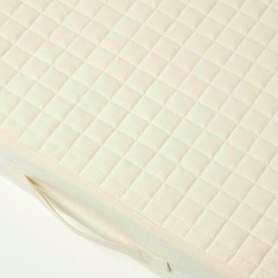 image 1 of Homescapes Cream Cotton Orthopaedic Foam 3 Seater Booster Cushion | Cream