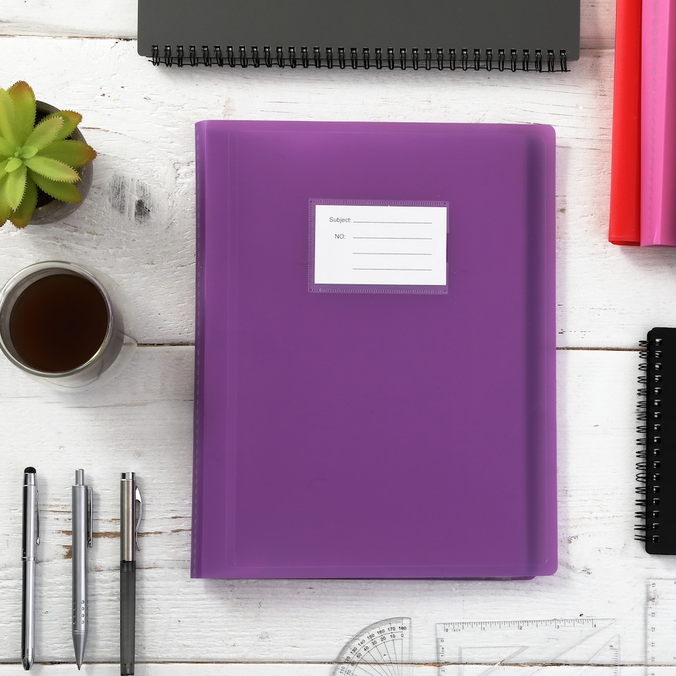 image 1 of ARPAN A4 Display Book Folder for School, Filing, Storage, Interviews, CVS & Presentations, Flexible Cover, A4 Display Folder with 104 Pockets 208 Sides