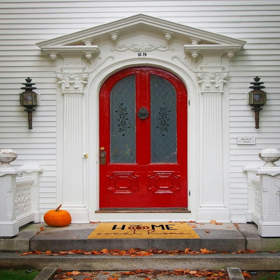 image 1 of Marco Paul Beige Coir 'Home Sweet Home' Doormat 40x60cm Autumn Welcome Mat