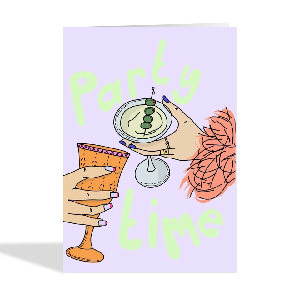 image 1 of Modern Cocktail Birthday Card For Her