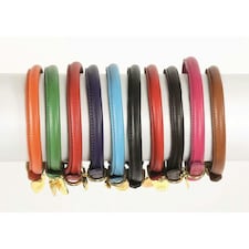 Digby & Fox Rolled Leather Dog Collar Pink | Colour: Pink
Size: Large | L