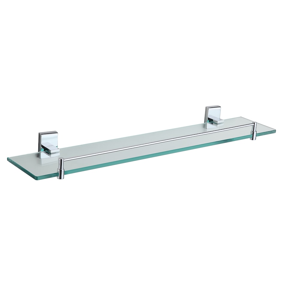image 1 of Showerdrape Unity 500mm Chrome Stainless Steel Wall Mounted Glass Vanity Shelf | Silver | 1