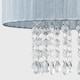 image 1 of ValueLights Modern Grey Voile Ribbon Wrapped Pendant Shade With Acrylic Droplets Grey