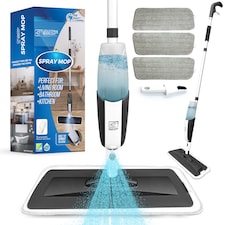 Spray Mop with Washable Pads Floor Mop with Spray Swivel Head Wet and Dry Free Scraper