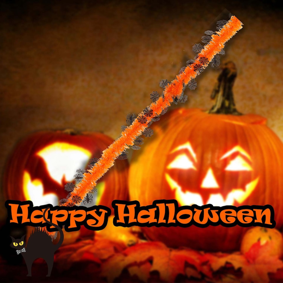 image 1 of PMS Halloween Spider Tinsel Decoration - 2m