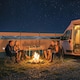 image 8 of Outsunny Camping Windbreaks with Clear Windows, 725 x 140cm | Orange | Orange, Khaki, Clear | 725 x 140 cm