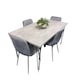 image 10 of Grey Dining Table with Hairpin Legs & 4 Grey Velvet Chairs Set for Kitchen & Dining Room Grey