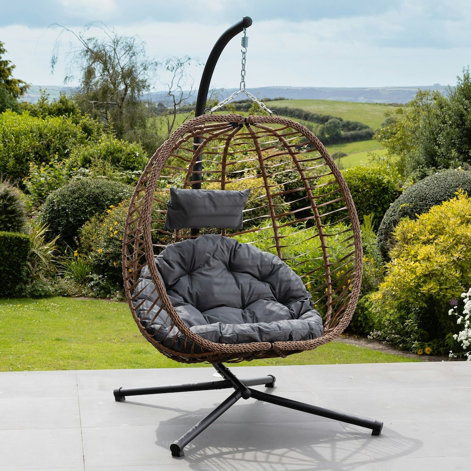 image 1 of Aylesbury Swing Egg Pod Chair - Dark Grey
