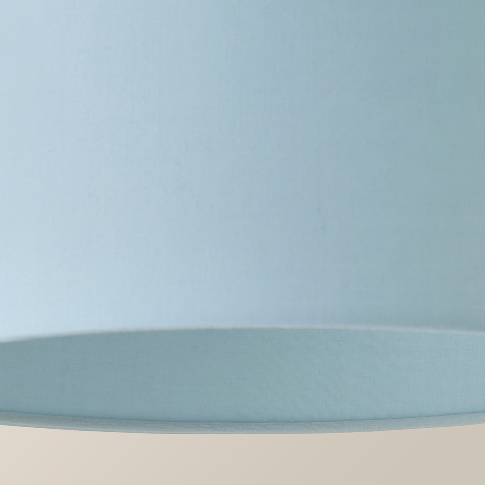 image 1 of ValueLights Reni Duck Egg Blue Fabric Ceiling Lamp Shade & Bulb (D)25cm | Blue