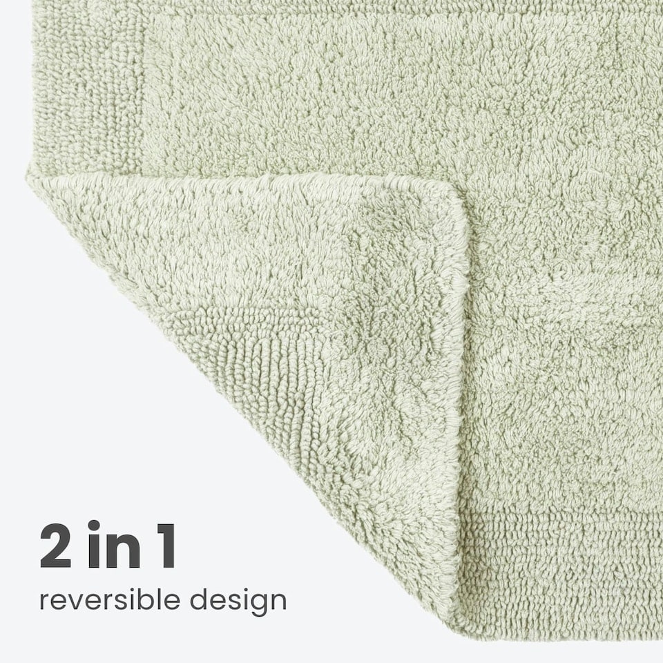image 1 of Heavyweight Reversible Pedestal Toilet Mat - Sage Green
