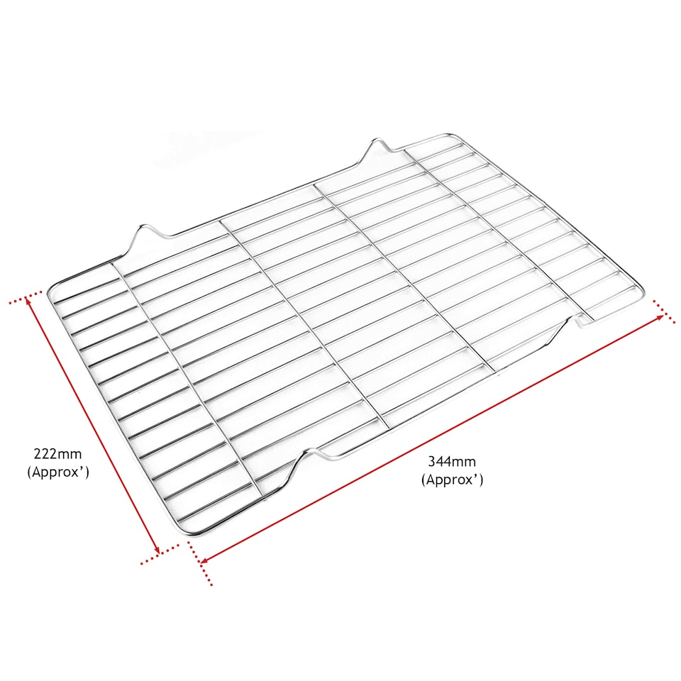 image 1 of SPARES2GO Universal Grill Pan Grid Mesh Rack for Oven Cooker 344mm x 222mm