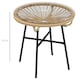 image 7 of Outsunny Rattan Side Table w/ Tempered Glass Tabletop, Beige